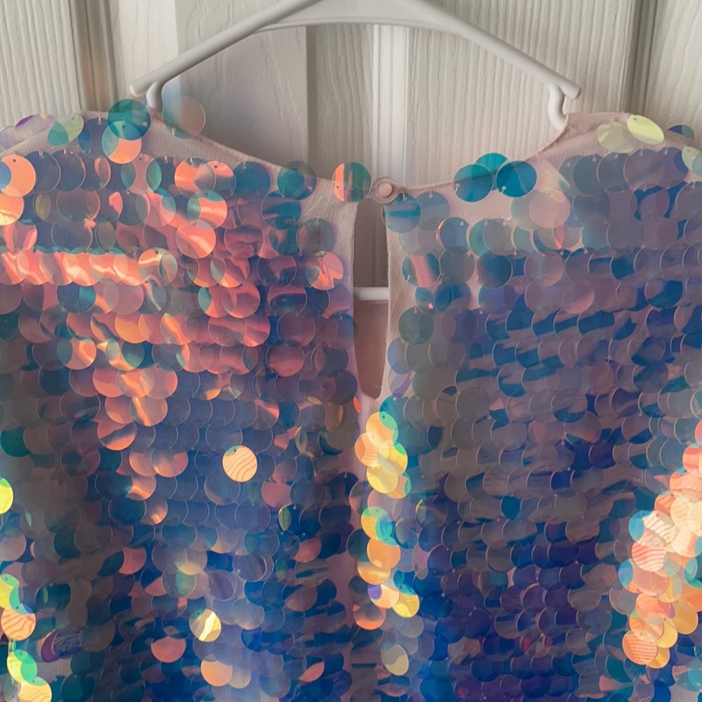 Le Superbe Mimosa Sequined T Shirt Top Shimmery Oversized Tee Size 2 - Picture 12 of 17